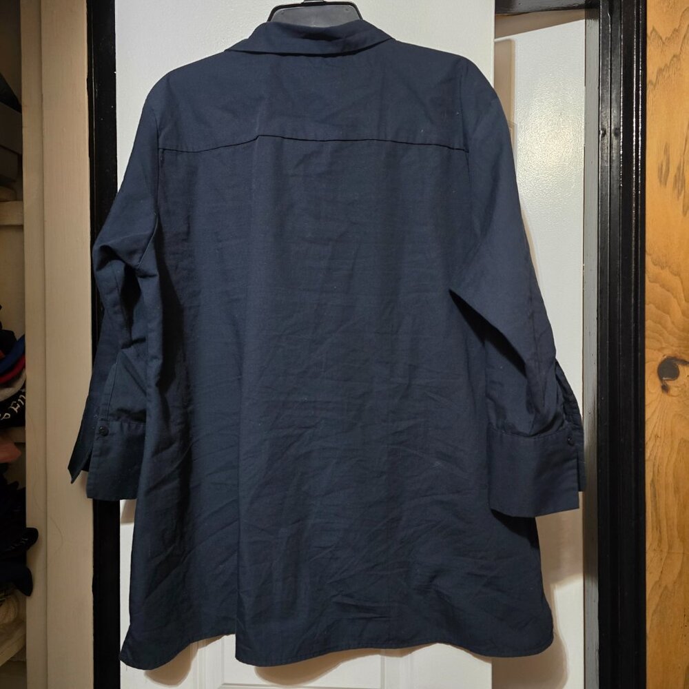 Blue Generation Women's Navy Blue Maternity Button-Up Shirt W  Embroidered Logo - Picture 6 of 8